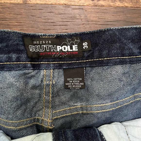 Vintage Y2K South Pole dark wash baggy skater denim jeans Sz 36 actual 35x32 - Picture 8 of 14